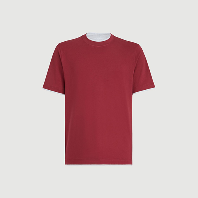 brunello cucinelli short sleeve cotton knit t-shirt